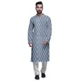thumbnail image 1 of Atasi Kurta Pyjama de Designer pour Hommes Imprimé Style Angrakha Vêtements d'Été Décontractés, 1 of 5