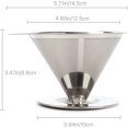 thumbnail image 3 of 2X Goutteur pour Café Filtre Réutilisable Cône d'Égouttement Filtre à Café Portable Cafetière pour Café Filtre Maison Bureau Camping, 3 of 5
