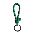 thumbnail image 2 of Leather Braided Woven Rope Keychain Lovely DIY Bag Hanging Pendant Exquisite Key Chain Car Keyring Holder Metal Jewelry for Men Bicolor Green, 2 of 9