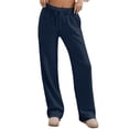 thumbnail image 1 of Womens Joggers Women's High Waist Casual Drawstring Pants Basic Solid Color Trousers for Daily Wear Comfortable Pants for Spring Fall Winter Season Size L, 1 of 5