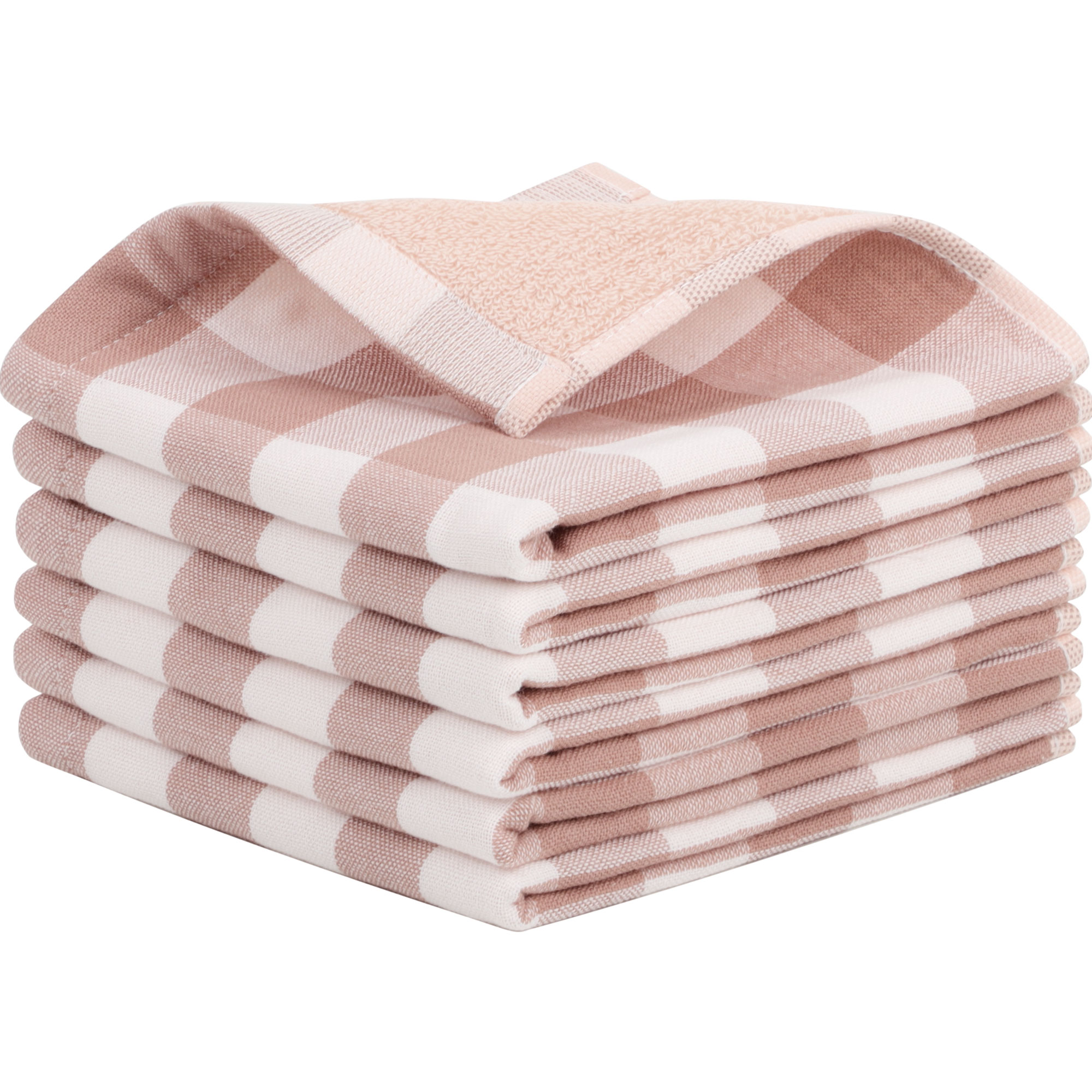 Unique Bargains 6PCS Cotton Kitchen Tea Towel Set Lattice Pattern