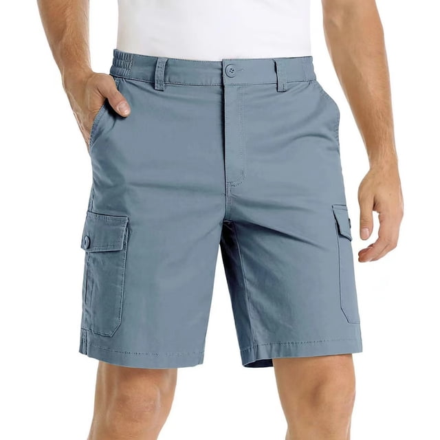 EOYWHK Dress Pants for Men with Multi-Pockets,Big and Tall Golf Pants Relaxed Fit Cargo Shorts Straight Leg Cargo Shorts with Button Zipper Pockets ,S-5XL
