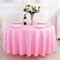 thumbnail image 1 of Polyester Tablecloth 180cm Pink Round Tablecloth for Wedding Party Decorations Hotel Restaurant Dining Table Cover(1Pcs) Rkxzt, 1 of 9