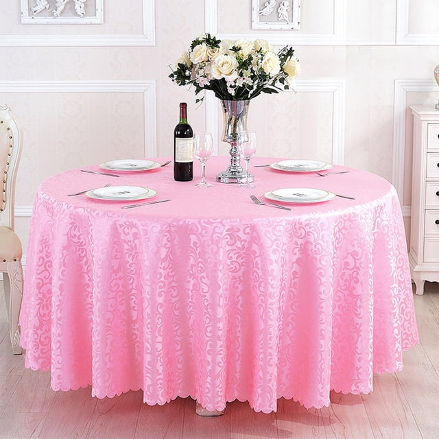 Polyester Tablecloth 180cm Pink Round Tablecloth for Wedding Party Decorations Hotel Restaurant Dining Table Cover(1Pcs) Rkxzt
