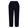 thumbnail image 5 of RXIRUCGD Women's Summer Comfortable Loose Wide Legged Fashion Solid Color Capris, Dark Blue, Size: M, 5 of 5