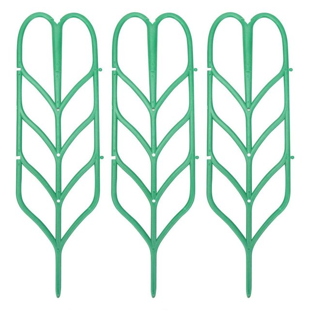 Treillis de Jardin en Forme de Feuille pour Grimper Support de Plante en Pot (3 Pcs Rigide)