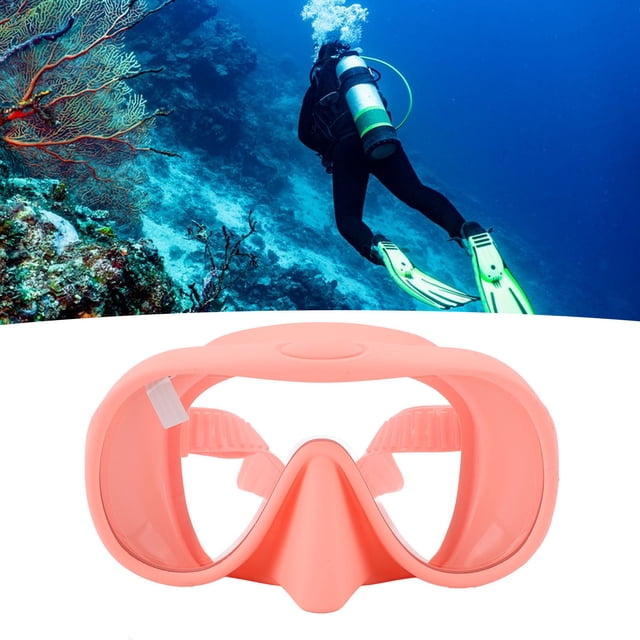 Diving Goggles, Large View Snorkel Glasses with Anti Fog Tempered Glass Lens Adjustable Strap for Clear HD View Comfortable Fit