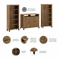 thumbnail image 3 of Bush Furniture Somerset Office Storage Credenza with Bookcases in Fresh Walnut, 3 of 6