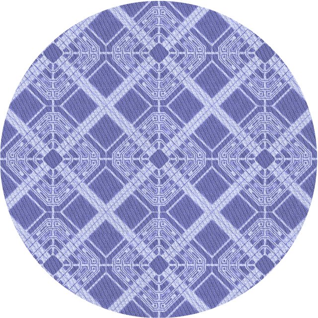 Ahgly Company Tapis Rond Lavable en Machine Intérieur Transitionnel Bleu Ange, 7 Pieds Rond