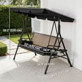 thumbnail image 3 of Outsunny 3-Seat Porch Swing with Canopy Outdoor Swing Chair w/ Rattan Seat, 3 of 10