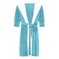 thumbnail image 3 of MAWCLOS Peignoir en Peluche pour Femmes à Capuche Sherpa Robe de Chambre à Manches Longues Bleu m, 3 of 4