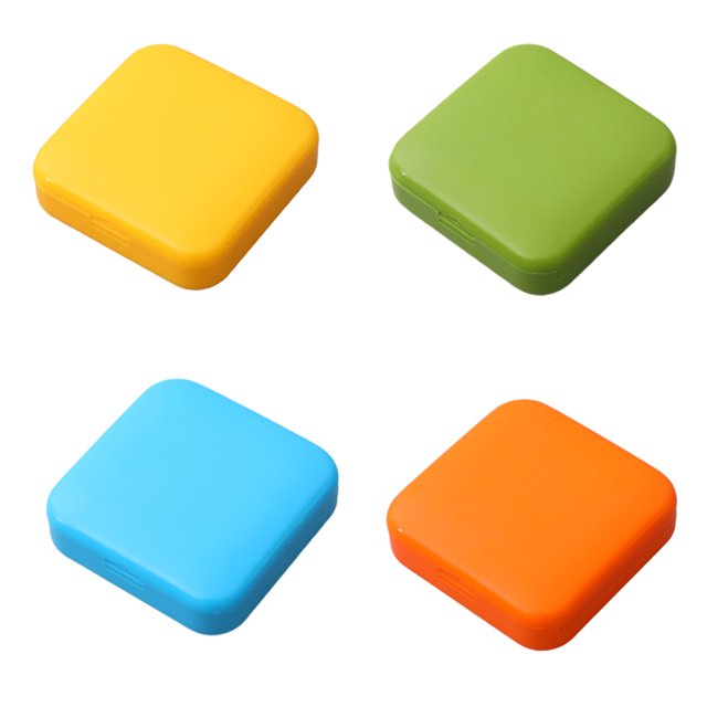 Langgg Mini Pill Case Holder 2 Grids Empty Dust Proof Storage Box Portable Containers Cases Dispenser Accessories Handbag Orange 1Set