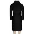 thumbnail image 3 of Womens Plush Fleece Robe Knee Length Cozy Fuzzy Bathrobe with Belt Shawl Collar Warm Soft Towel Robes Black, XL, 3 of 7