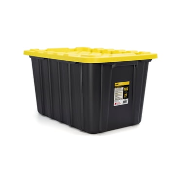 Tuff StoreTM 102L (27 gal.), Heavy Duty Storage Tote - Yellow & Black