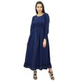 thumbnail image 3 of Bimba Robe Maxi Longue Décontractée en Coton pour Femme à Taille Smockée, 3 of 8