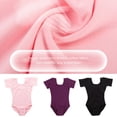 thumbnail image 3 of Tenue de Danse Ballet Extensible pour Enfants, Col Rond Classique, Combinaison de Danse Ballet Extensible pour Filles, Costume de Danse Doux, Justaucorps Noir P, 3 of 9