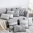 thumbnail image 3 of Opolski Simple Geometric Fringe Decorative Cushion Rectangle Tassel Soft Pillow Cover, 3 of 7