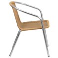 thumbnail image 3 of Commercial Aluminum and Beige Rattan Indoor-Outdoor Restaurant Stack Chair, 3 of 9