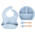 thumbnail image 1 of Aqestyerly Children's Feeding Set Suction Cup Tableware Food Grade Bowl Bib Fork Spoon Infant Feeding Tableware Set For Kids HWRETIE, 1 of 1