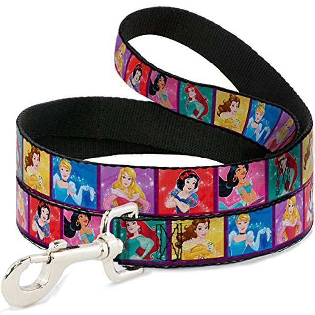 Dog Leash Disney Dreamer 7 Sparkling Princesses Tiara Purple White 6 Feet Long 0.5 Inch Wide