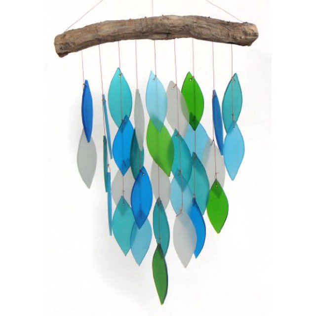 Blue Handworks Carillon Éolien en Verre, Bleu Océan