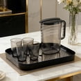 thumbnail image 4 of Plastic Cold Water Bottle 1Pcs Black Plastic Cold Jug and Cup Tray Set Pitcher with Lid for Iced Tea Lemonade and Fruit Infused Water Rkxzt, 4 of 9
