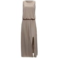 thumbnail image 4 of Leutsin Robe d'Été Décontractée pour Femme Grande Taille Robe d'Été Aguichant pour Femme Sans Manches à Col Rond avec Fente, 4 of 5