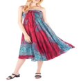 thumbnail image 3 of POINTERTECK Jupe Longue Maxi Boho Taille Haute Ourlet Asymétrique pour Vacances à la Plage Rouge m, 3 of 6