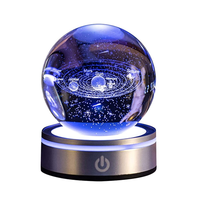 Binwennn Christmas Lamp Shade Decorations Star Lights for Ceiling of Car Night Light 3D Solar System Planets Night Light Glass Lamp Night Scene Astronomy LED Lamp Astronomy Model For