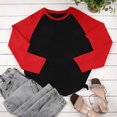 thumbnail image 4 of Timegard Hauts pour Femmes Manches Longues Col Rond T-Shirts à Blocs de Couleur Automne Décontracté Confortable Ample, 4 of 7
