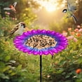 thumbnail image 2 of Metal Bird Bath Garden Stake 33 Inch Height Outdoor Bird Feeder with Stake Weatherproof Garden Decor Hummingbird Attractor, 2 of 7
