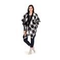 thumbnail image 1 of Safdie & Co. Throw Knit Tranquility White Black Plaid, 1 of 2