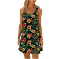 thumbnail image 2 of Ovzne Robes pour Femmes Robe de Plage pour Femme Col Rond Sans Manches Dégradé Teinture sur Nœuds Robe de Plage Robe d'Été Liquidation, 2 of 6