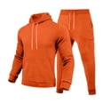 thumbnail image 3 of Mens Long Sleeve, Tracksuit with Hooded Pullover and Elastic Waist, 3 of 5
