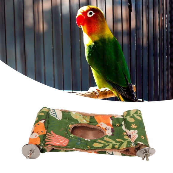 Warm Plush Bird  Bed Double Layer Hanging Hammock Reduces Anxiety, Provides Shelter For Parrots With Easy Assembly