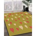 thumbnail image 3 of Ahgly Company Tapis d'Intérieur Lavable en Machine Carré Jaune Transitionnel, 8 Pieds Carré, 3 of 7