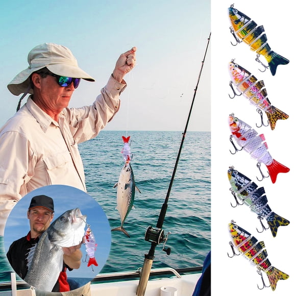 Bowayaoa Swimbait Réaliste avec Fibres Durcies, Leurre de Pêche Polyvalent pour Achigan, Marigan et Poisson-Chat, Fini de Manteau Clair Réaliste, Hochet en Acier Inoxydable Intégré pour une Attrait Accru