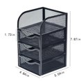thumbnail image 3 of office Desk Accessories Mesh office Desk Supplies Storage Rack with 3 Drawers, Desk Storage Rack and Accessories, Stationery, Black office Desk with Drawers, 3 of 7