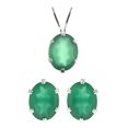 thumbnail image 1 of Ens. boucles d’oreille et pendentif d’onyx vert en argent sterling, 1 of 2