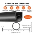 thumbnail image 2 of KFFKFF Garage Door Bottom Seals, Rubber Material, U Shape +O Ring Design, All-Weather Garage Door Weather Stripping, Universal Fit Weatherproof Threshold Buffering Sealing Rubber (16 Ft, Black), 2 of 9