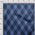 thumbnail image 3 of oneOone Velvet Medium Blue Fabric Check Sewing Material Print Fabric By The Yard 58 Inch Wide, 3 of 4