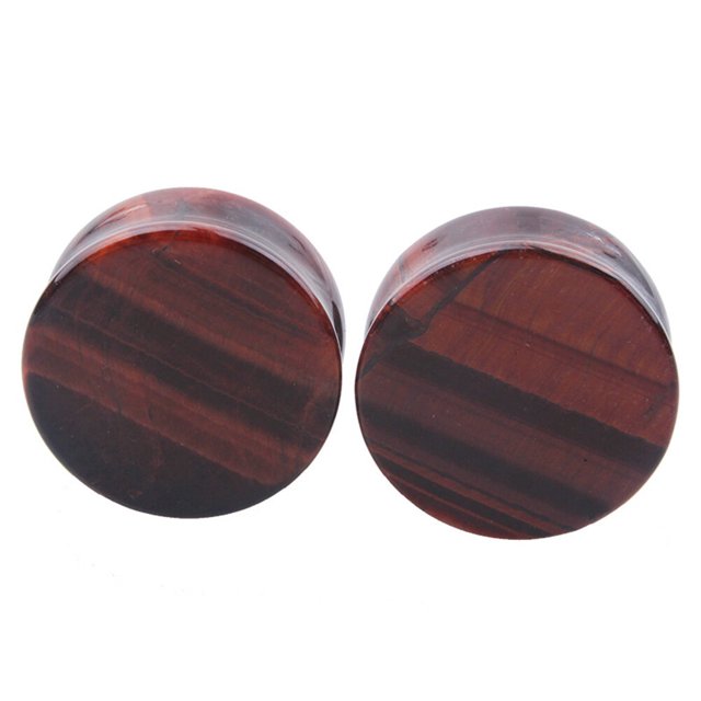 Red Tiger Stone Ear Tunnel Plugs Ear Gauges Expanders Body Piercing Jewelry (25mm)