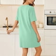 thumbnail image 4 of ShomPort Robe T-Shirt d'Été pour Femme Décontractée à Manches Courtes, Col Rond, Basique, Ample, Mini, avec Poches, 4 of 6
