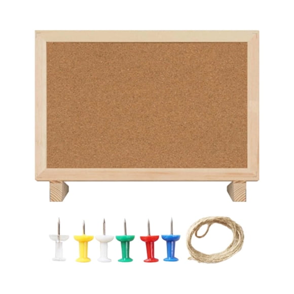 Luzkey Cork Board Hanging Pin Board Planning Schedules Memo Photo Display Wall Mounted Vision Boards for Home Decoration Living Room 30cmx20cm