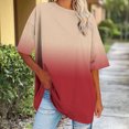 thumbnail image 4 of Kaemgyyd Womens Oversized T Shirts Half Sleeve Crewneck Gradient Summer Tops Casual Loose Plus Size Basic Tees, 4 of 7