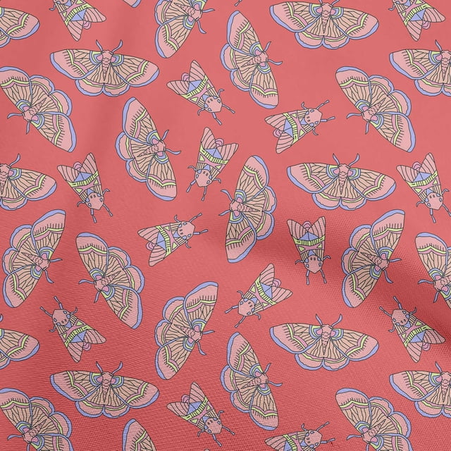 oneOone Rayon Dark Peach Fabric Craft Projects Decor Fabric Printed By The Yard 56 Inch Wide-M3