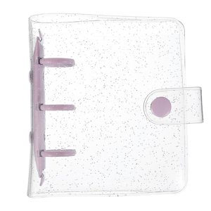Uxcell Mini Couverture de la bouteille, 4.3 Protecteur de Binder clair de pouce 3 Beurre de carnet rechargeable avec bouton Snap pour le livre photo Ledger Journal, violet