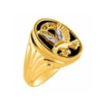 thumbnail image 3 of RYLOS Men's Rings 14K Yellow Gold Ring Designer Patriotic Eagle USA Ring With Diamonds and Black Onyx Rings For Men Size 9, 3 of 6