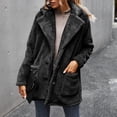 thumbnail image 1 of LSLJS Women Solid Color Long Sleeve Collar Plush Coat Fashion Warm Coat, 1 of 6