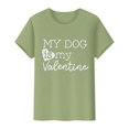 thumbnail image 4 of Tittly T-Shirts pour Femmes T-Shirts Graphiques Saint-Valentin Mon Chien Est Mon Valentin Imprimé Chandail Décontracté Imprimé Col Rond T-Shirt Chandail pour Femme T-Shirt T-Shirts Hauts pour Femmes AG TG, 4 of 8